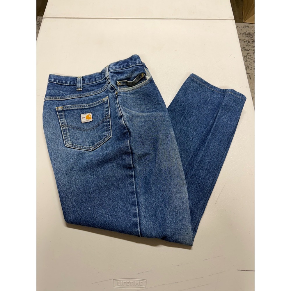 CARHARTT FIRE RESISTANT MENS DISTRESSED JEANS SIZE 36X32